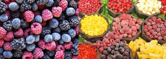 Shock freezing of fruits and vegetables